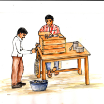 Foot operated tea making table for differently abled people